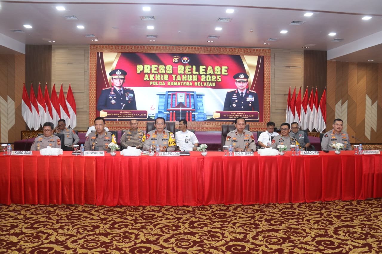 Polda Sumsel Ungkap Capaian 2025, Kriminalitas Menurun Drastis